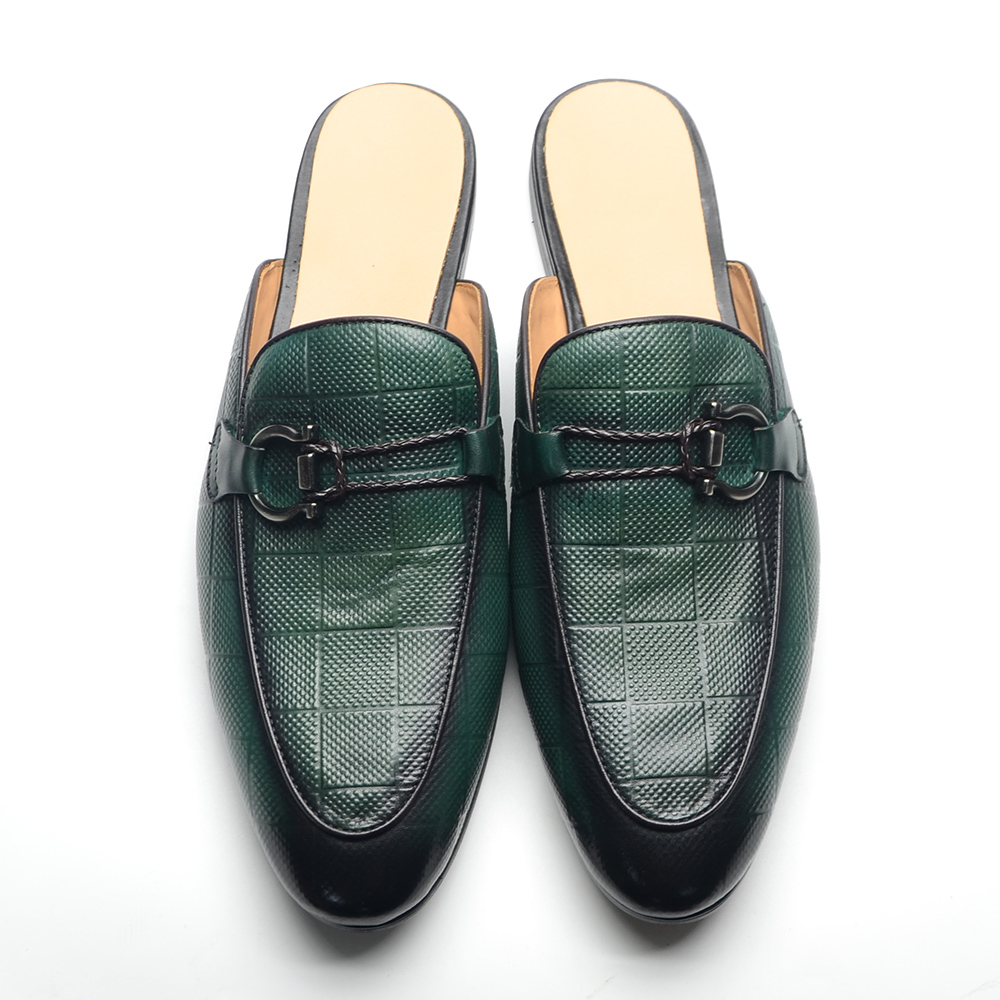 Men'S Shoes Dressy Casual - Heren instappers met gesp, open achterkant,