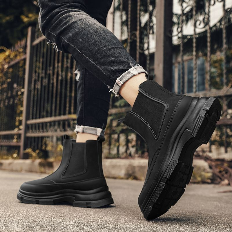 Men Shoes Online - Heren Chelsea Boots Britse Stijl Mid-Top