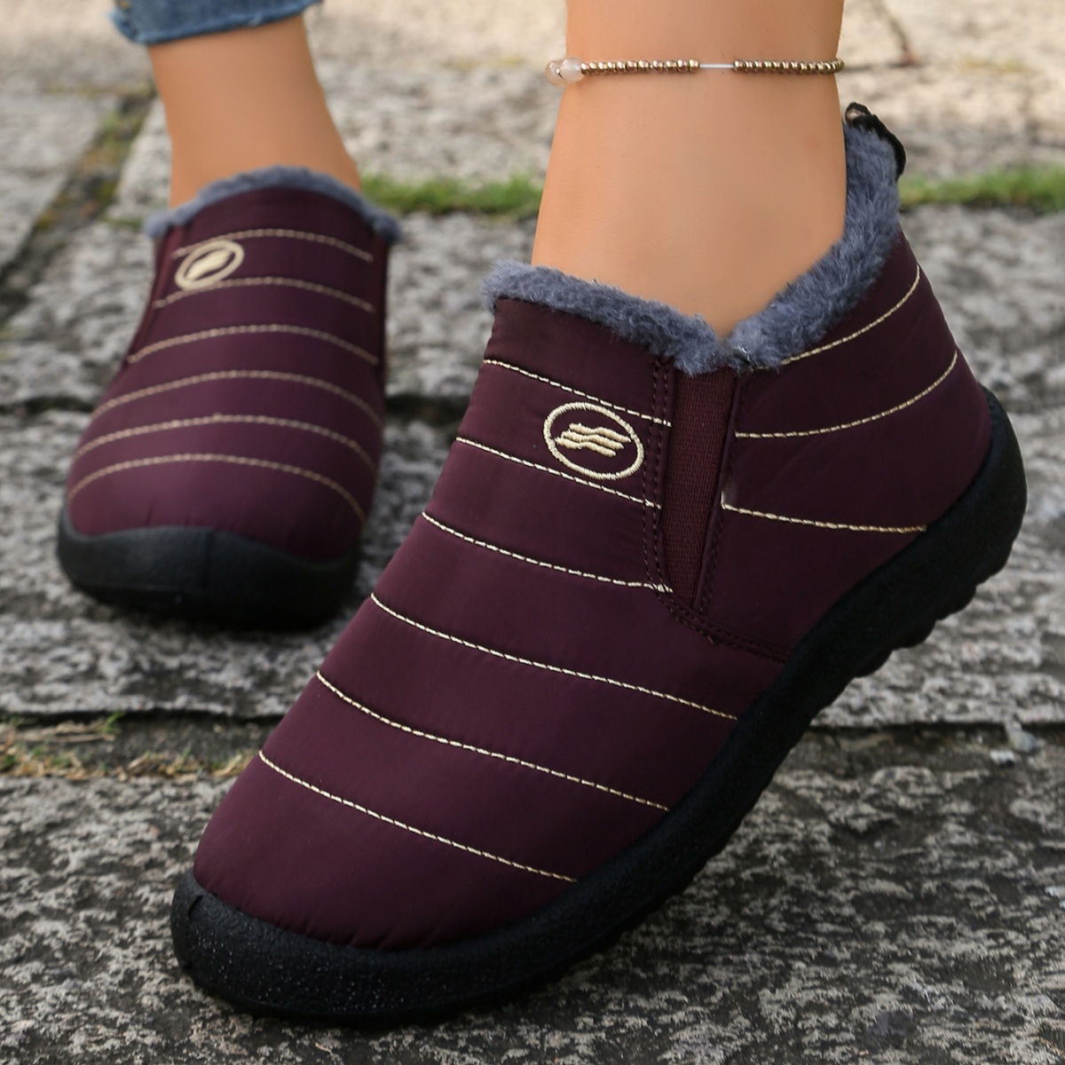 Men Shoes Online - Waterdichte sneeuwlaarzen voor heren met bontvoering,