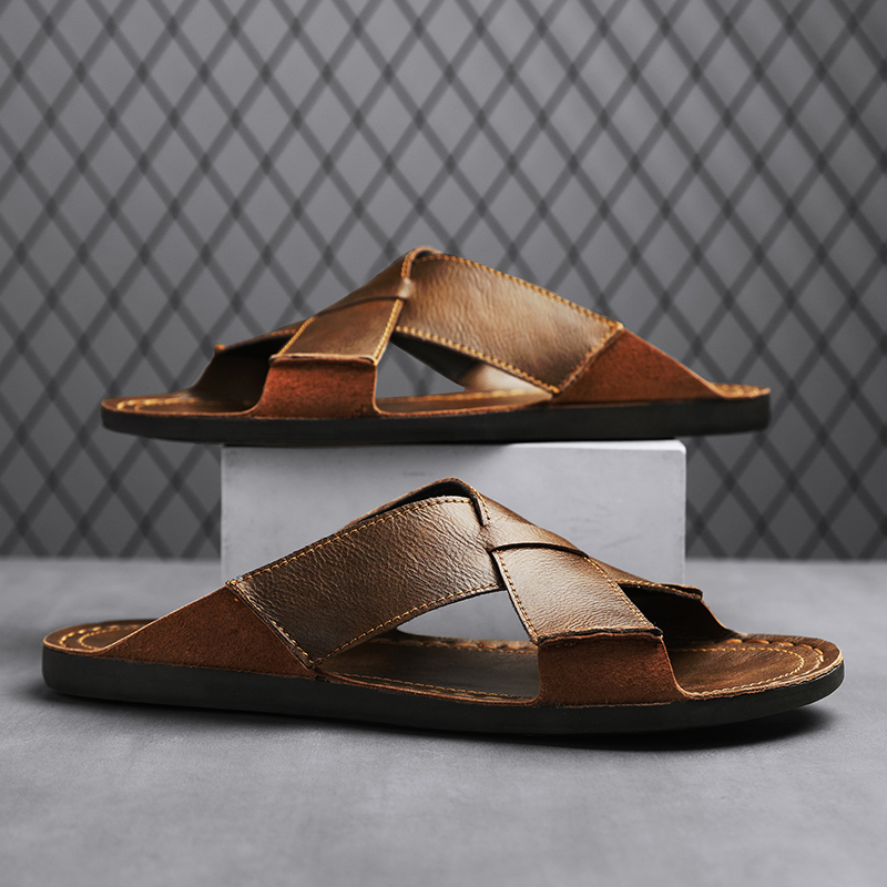 Mode Echt Leer Mannen Slippers - Men'S Shoes Qn recensie en prijs